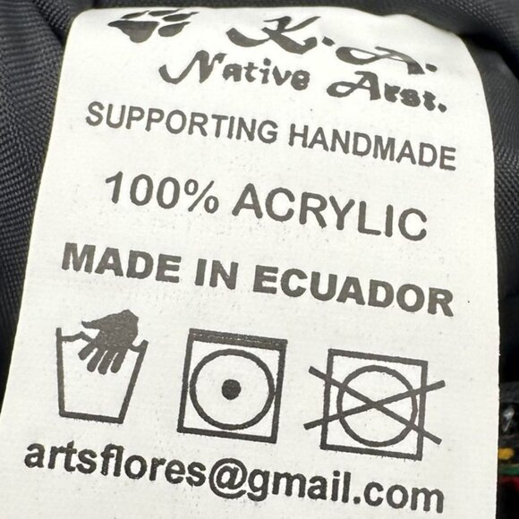 Handwoven Rasta Inspired Mini Messenger Bag With Fringe & Zipper Closure - Picture 5 of 5